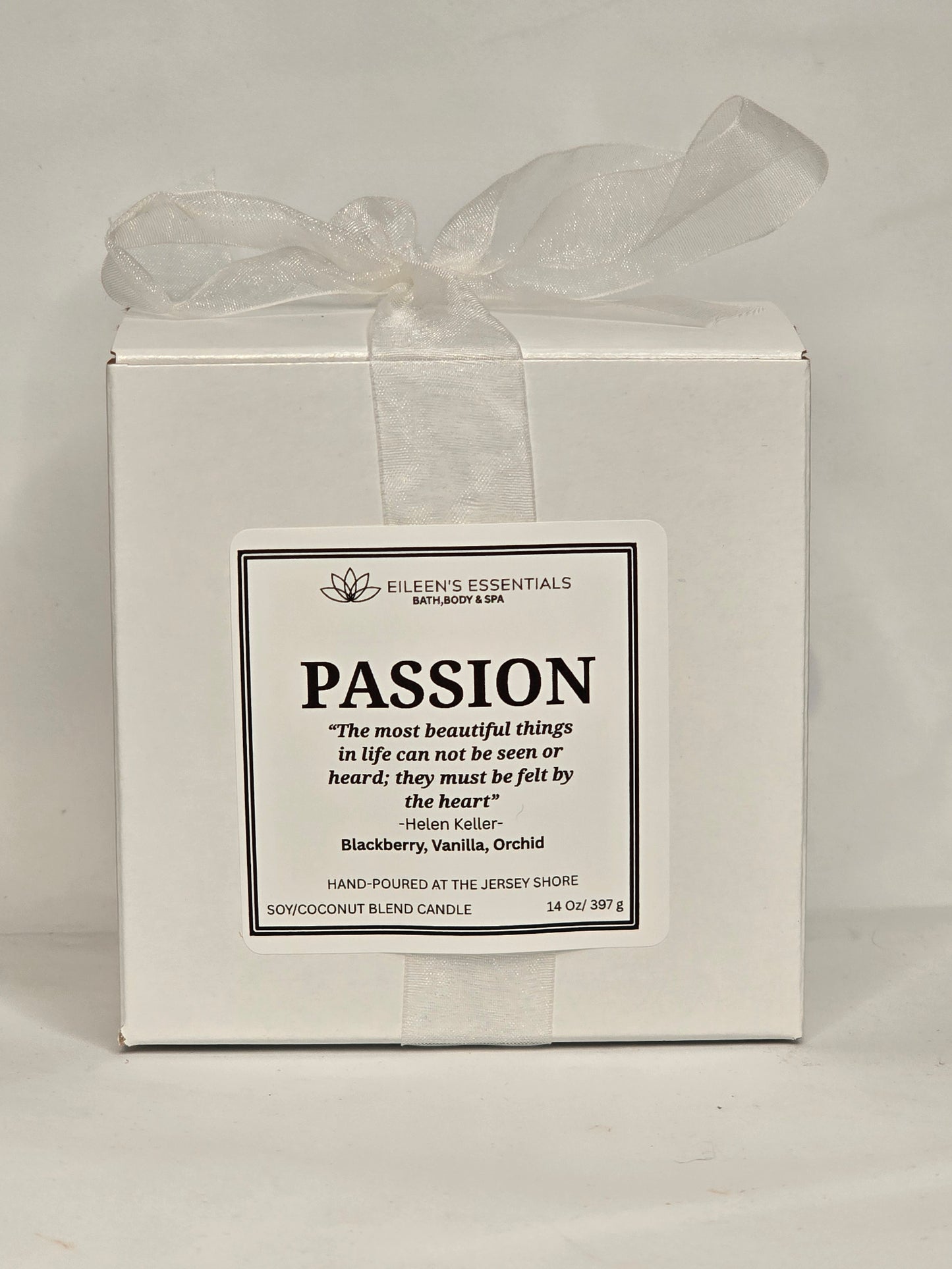 Inspirational Glass Candle; PASSION