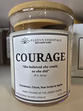 Inspirational Glass Candle; COURAGE