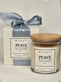 Inspirational Glass Candle; PEACE
