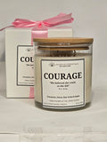 Inspirational Glass Candle; COURAGE