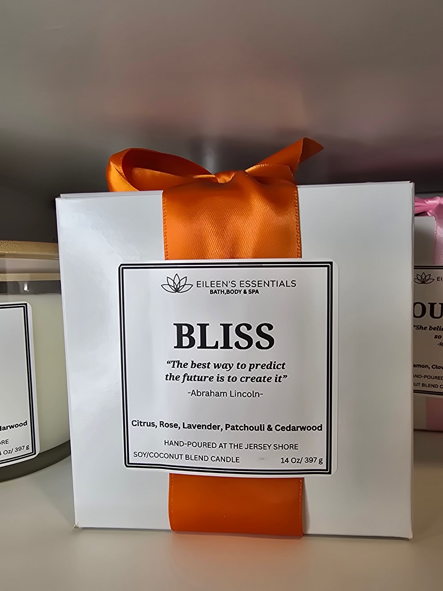 Inspirational Glass Candle; BLISS