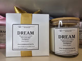 Inspirational Glass Candle; DREAM