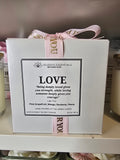 Inspirational Glass Candle; LOVE