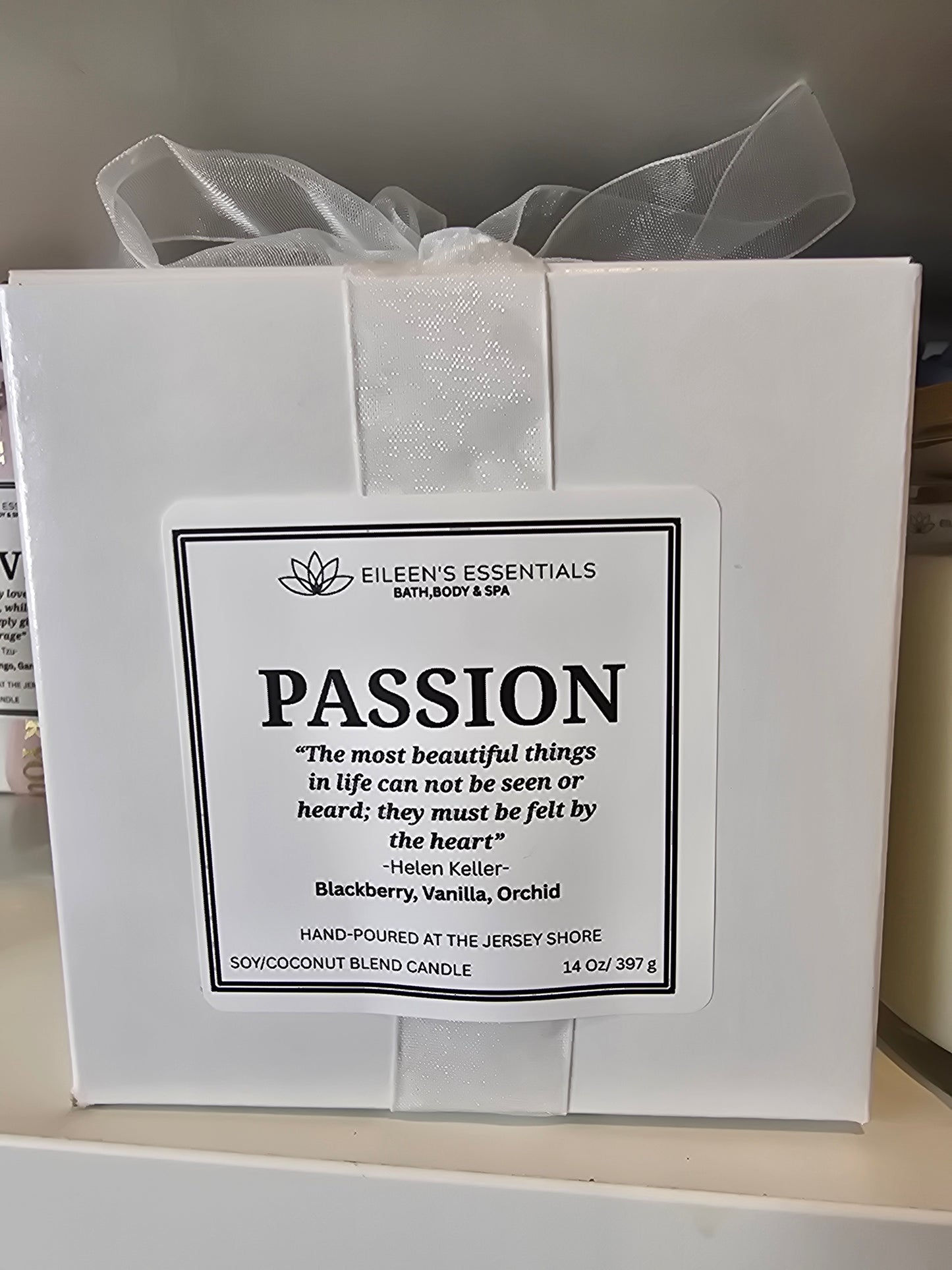 Inspirational Glass Candle; PASSION