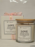Inspirational Glass Candle; LOVE