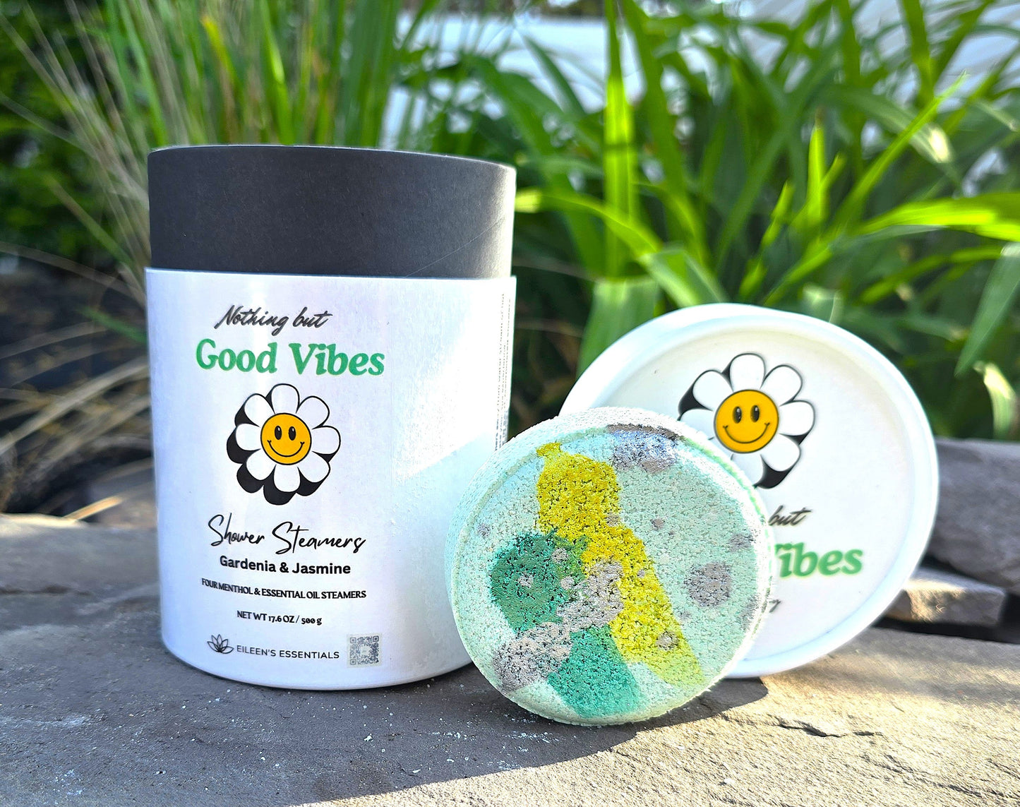 "Nothing But Good Vibes" Mentholated Shower Steamers; Gardenia, Jasmine & Menthol