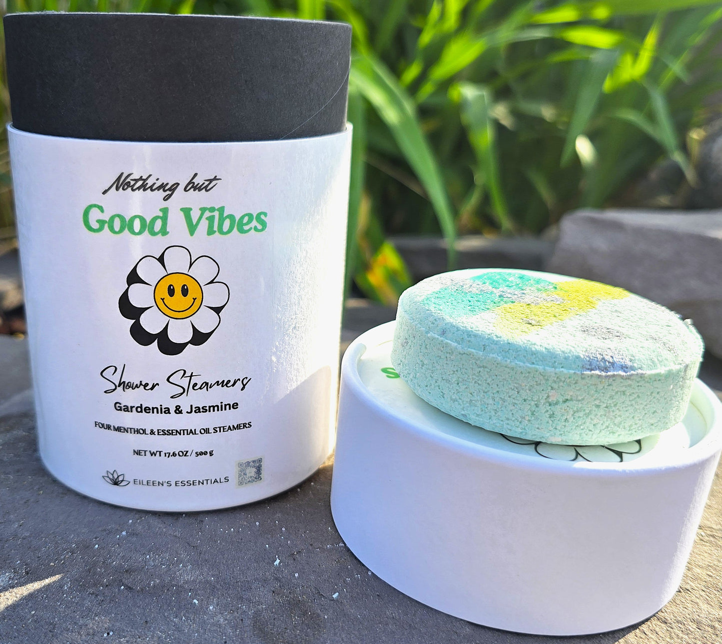 "Nothing But Good Vibes" Mentholated Shower Steamers; Gardenia, Jasmine & Menthol