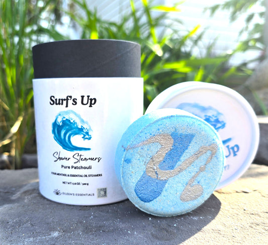 "Surf's Up" Mentholated Shower Steamers; Pure Patchouli & Menthol