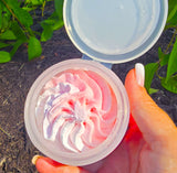 Colorful swirled whipped sugar scrub by eileen's essentials
