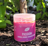 Colorful swirled whipped sugar scrub by eileen's essentials