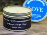 Inspirational Travel (Tin) Candle; LOVE