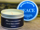 Inspirational Travel (Tin) Candle; PEACE