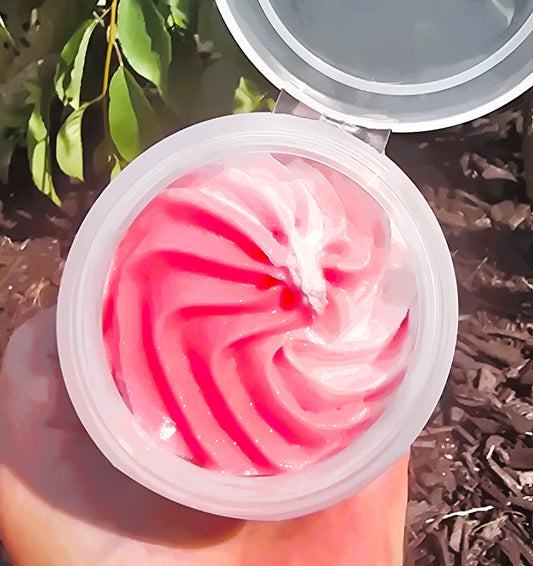 Colorful swirled whipped sugar scrub by eileen's essentials