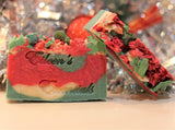 Handcrafted Artisan Holiday Soap; MISTLETOE KISSES