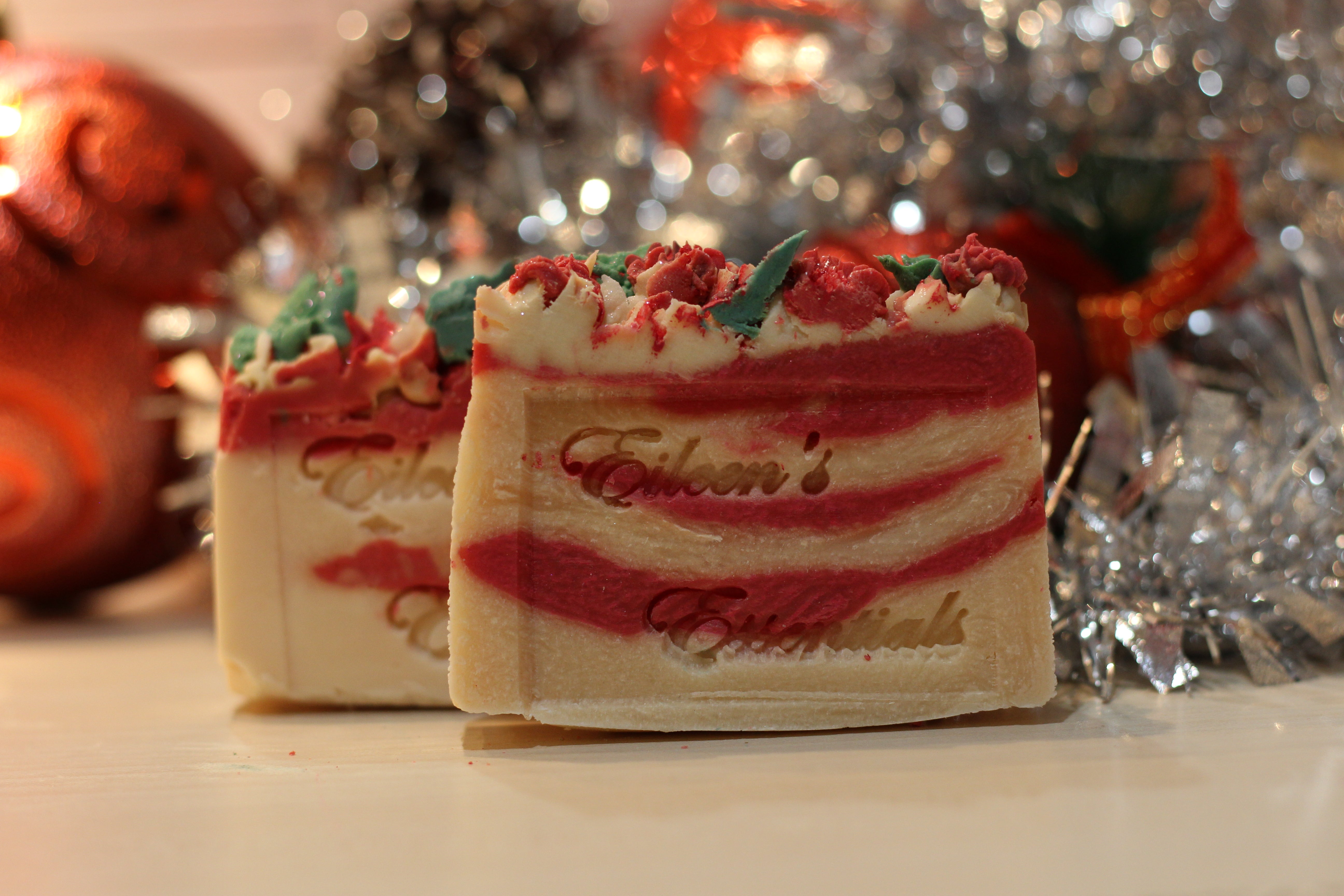 Handcrafted Artisan Holiday Soap; PURELY PEPPERMINT