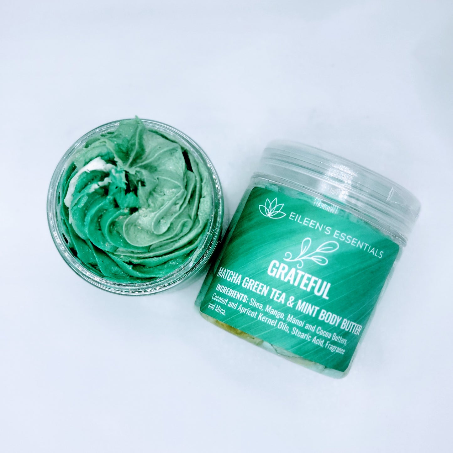 Whipped Luxury Shea Body Butter; GRATEFUL (Matcha Green Tea & Mint)