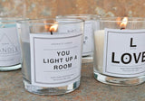 Sentimental Candle; L IS FOR LOVE - Eileen's Essentials