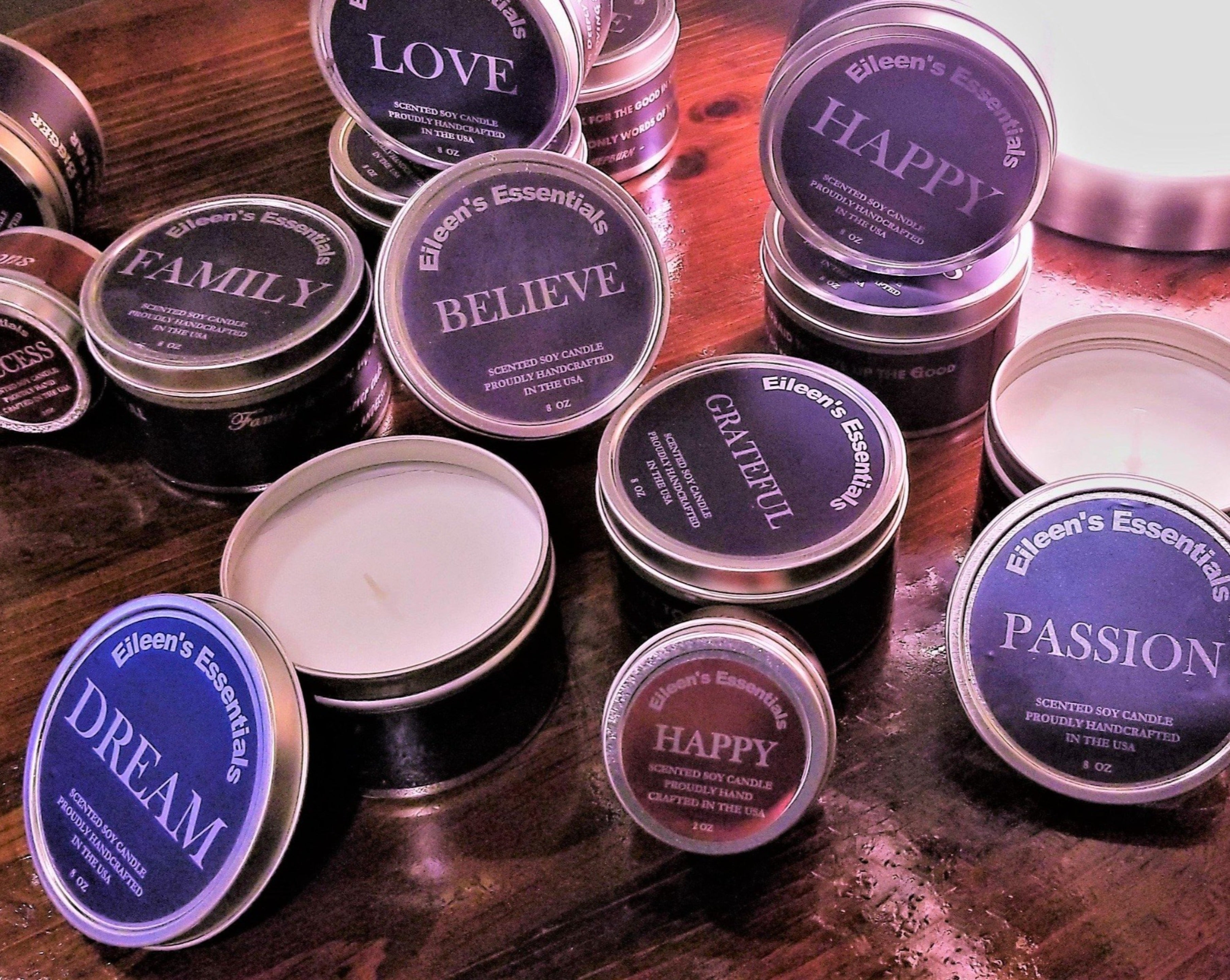 Candles; Inspirational Travel Tin Collection - Eileen's Essentials