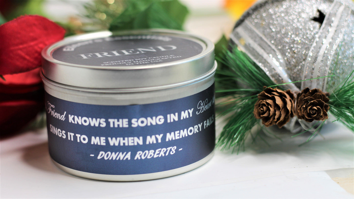 Inspirational Travel Candle; FRIEND - Eileen's Essentials