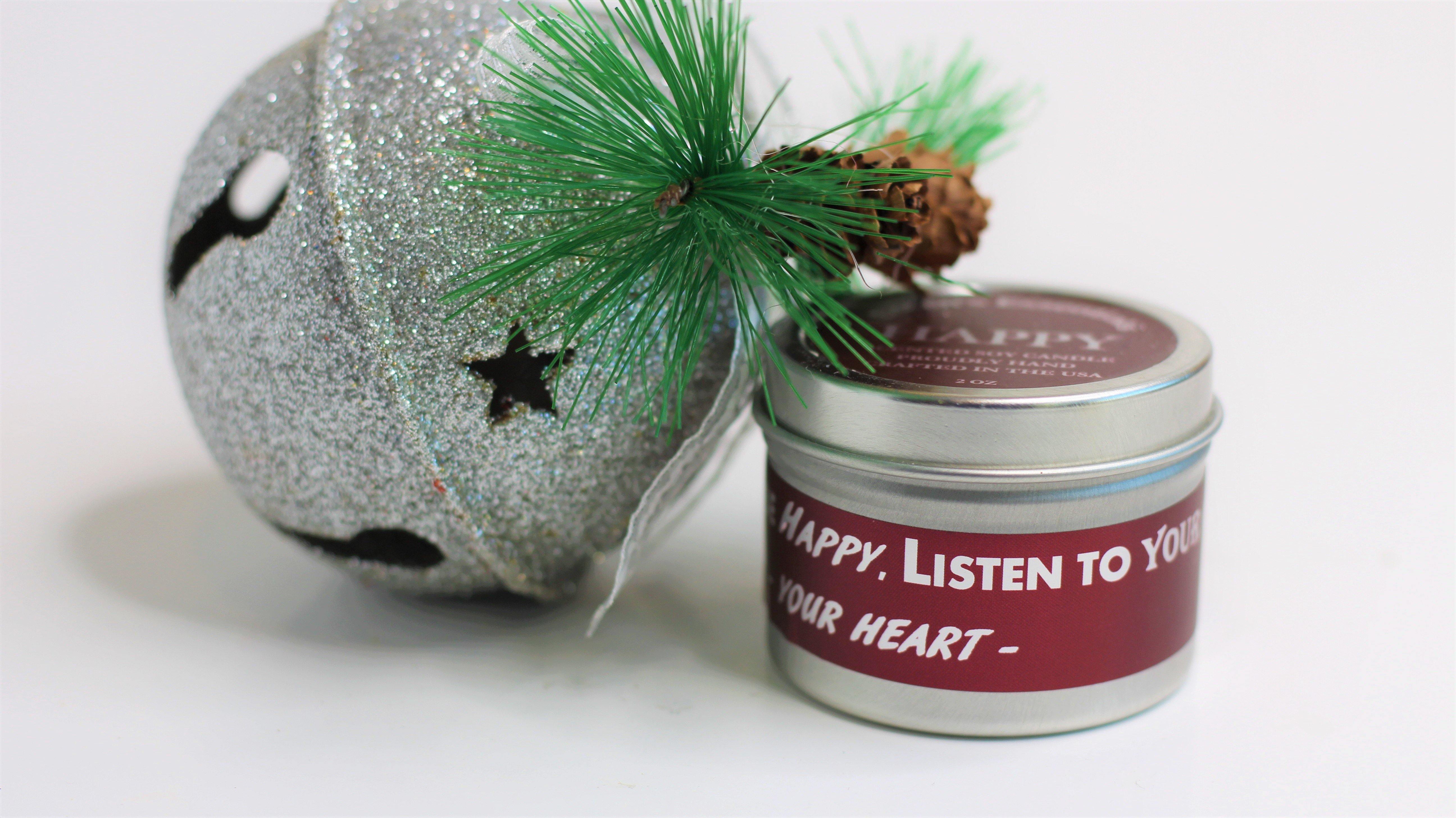 Inspirational Travel Candle; HAPPY - Eileen's Essentials