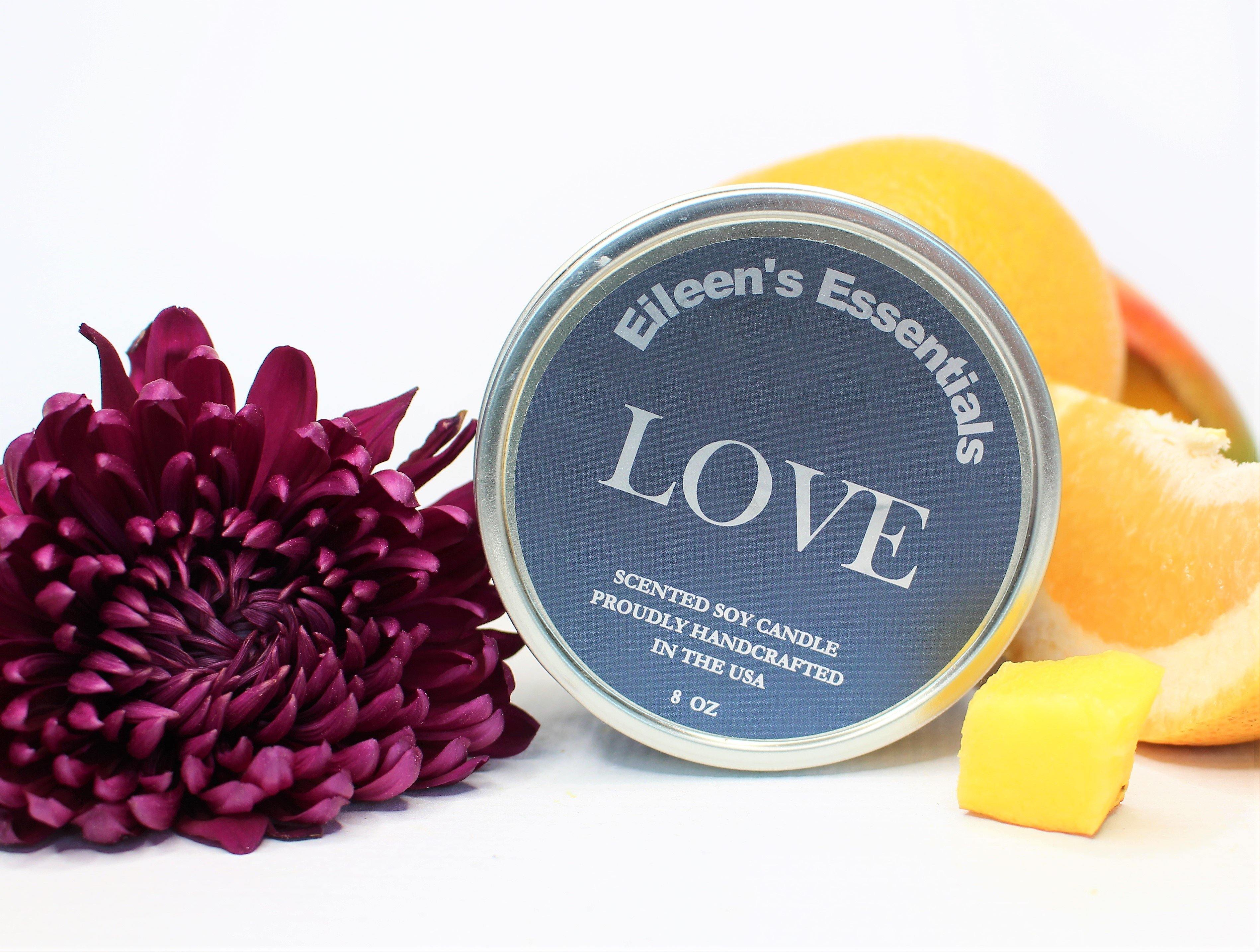 Inspirational Travel Candle; LOVE - Eileen's Essentials