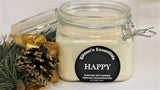 Inspirational Glass Candle; HAPPY - Eileen's Essentials