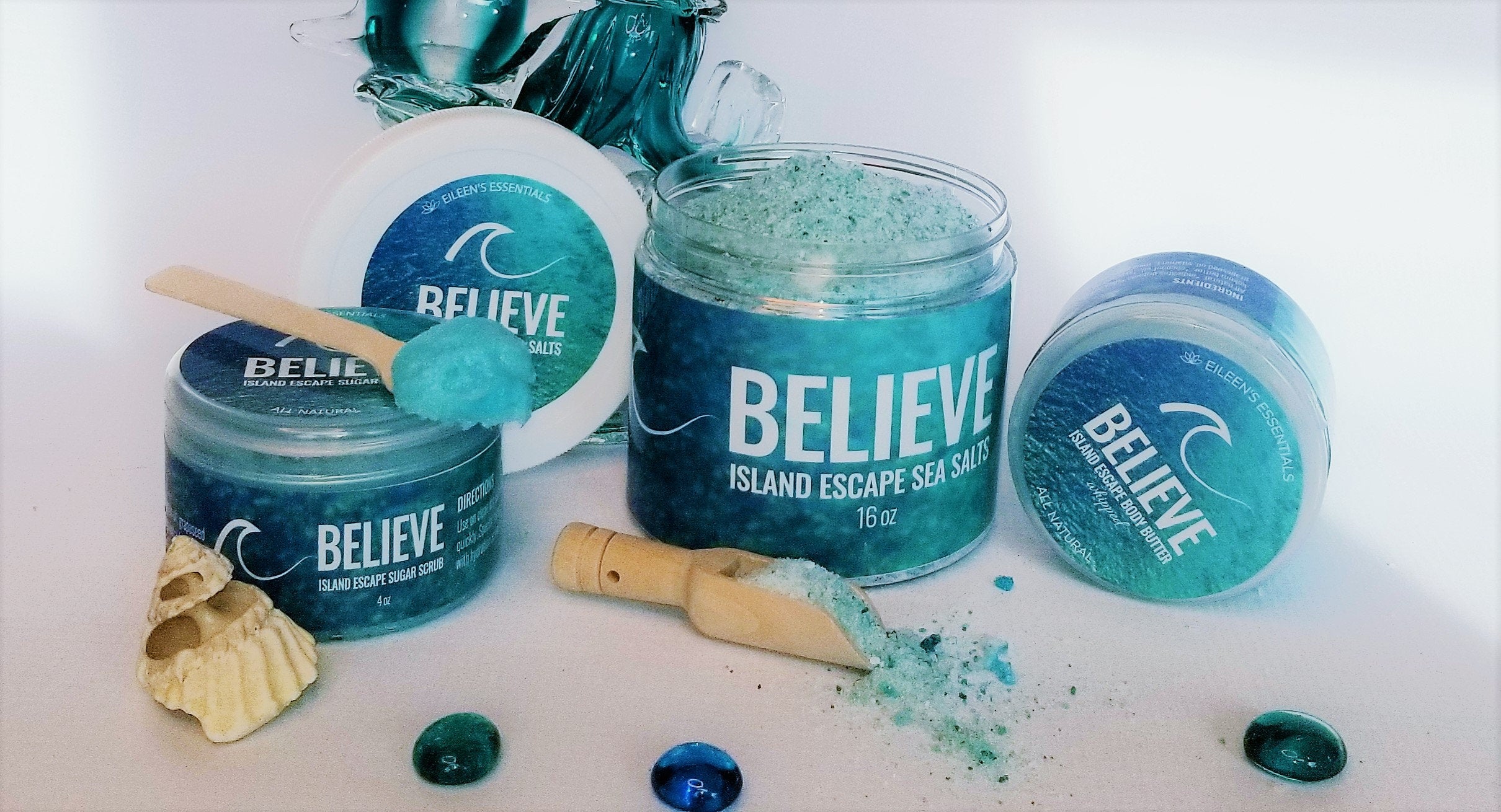 Whipped Sugar Scrub; BELIEVE (Island Escapes) - Eileen's Essentials