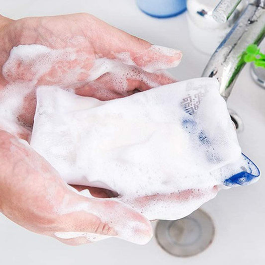 Soap Holder Bag, Handmade, Bubble Easy Soap Saver, Double Layer Bubble Foam Net for Face & Body Cleaning - Eileen's Essentials