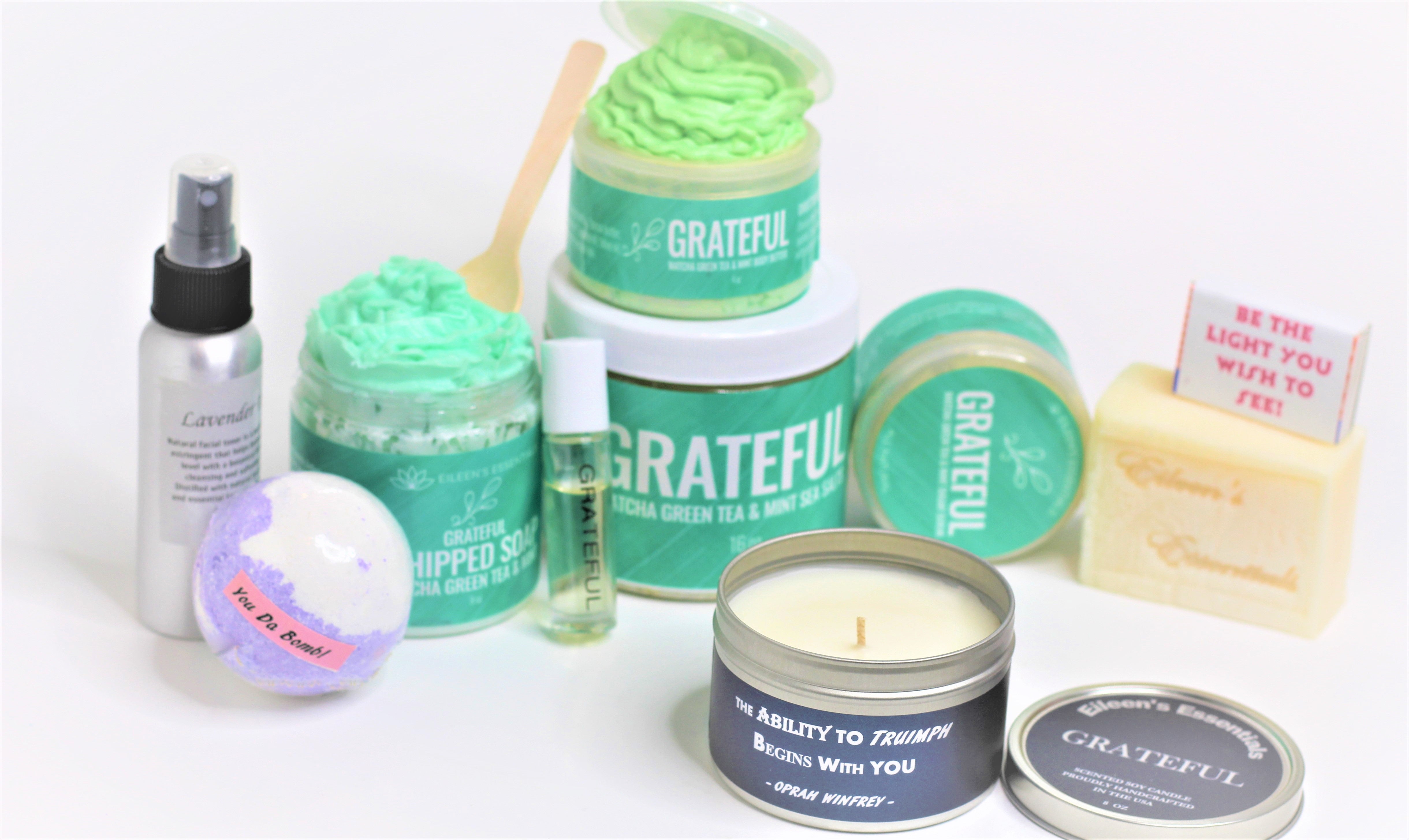 The Ultimate Spa Gift Set; "GRATEFUL" (Mint and Matcha Green Tea)