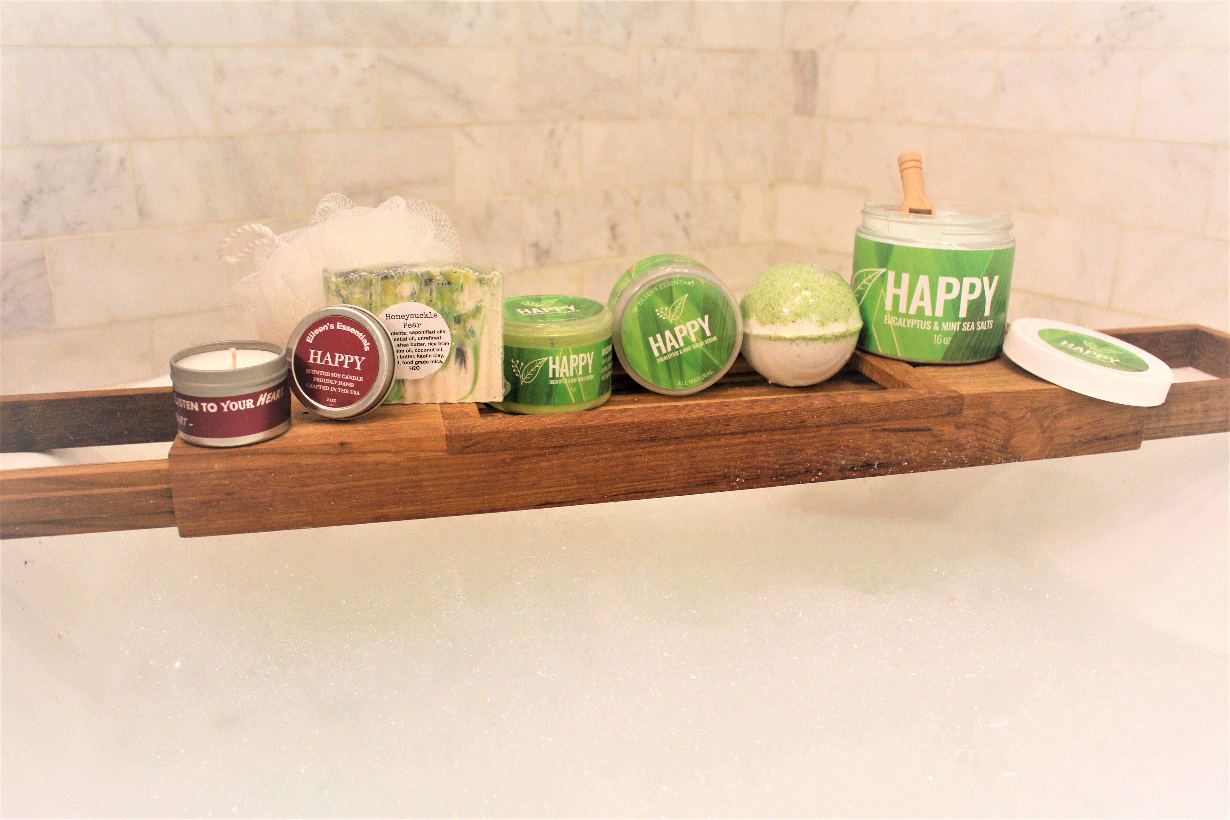 Spa Set Combo; HAPPY (Eucalyptus & Mint) - Eileen's Essentials