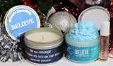 Holiday Deal; Inspirational Travel Candle with matching Whipped Body Butter + FREE Affirmation Roll-On (3 options) - Eileen's Essentials